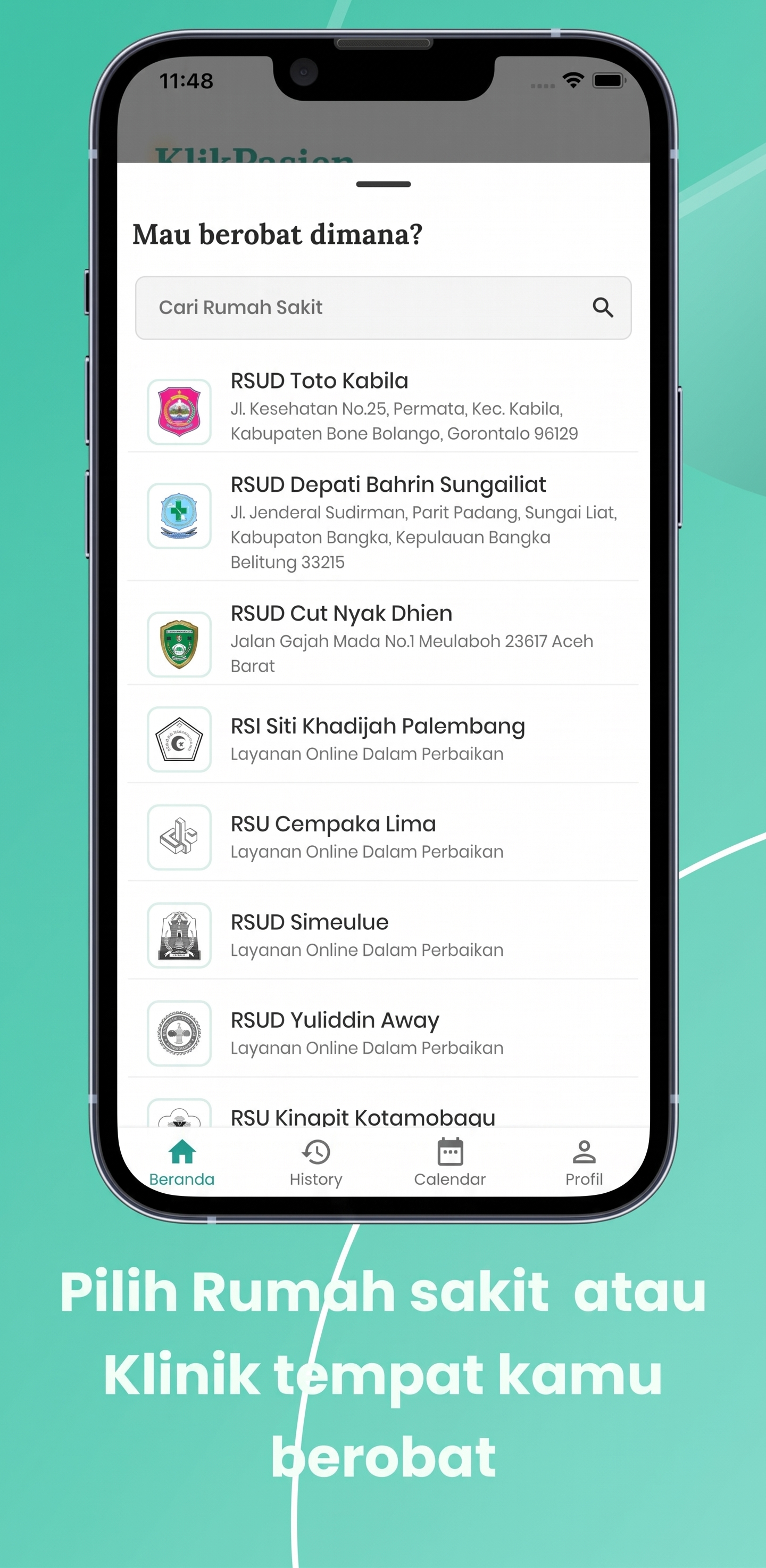 Tampilan Tiket Antrean Klik Pasien
